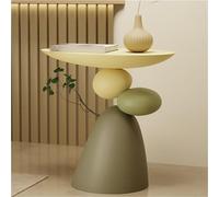 Modern Irregular Side Table Sofa Small End Table Decorative Nightstand No Assembly Required for Living Room, Bedroom, Bedside, Apartment(Green)