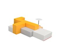 Modern Irregular Waiting Area Sofa Space-Saving Sectional Rounded Edge Stain-Resistant Seating Hotel & Hospital Reception(8)