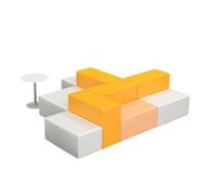 Modern Irregular Waiting Area Sofa Space-Saving Sectional Rounded Edge Stain-Resistant Seating Hotel & Hospital Reception(4)