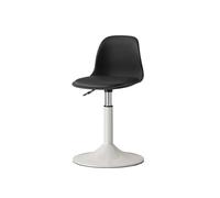 Modern Kitchen Adjustable Height Counter Chairs 360° Swivel Bar Stools with High Back for Kitchen Island Stools Pub Café Room White Base(Black,38~52cm)