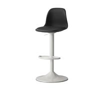 Modern Kitchen Adjustable Height Counter Chairs 360° Swivel Bar Stools with High Back for Kitchen Island Stools Pub Café Room White Base(Black,62~82cm)