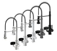 Modern Kitchen Sink Faucet With Cup Washer Flexible Drop Down Stream Sprayer Kitchen Mixer Taps Hot Cold Spring Kitchen Faucets(White,G3/8)