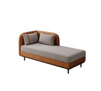 Modern Leather and Fabric Chaise Lounge, Upholstered Daybed with Solid Wood Legs, Contemporary Indoor Living-Room Furniture for Apartment Bedroom(C,160x70x68cm)