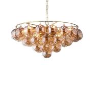 Modern LED Ceiling Glass Chandelier For Dining Room, Round Chandelier For Living Room, Dimmable