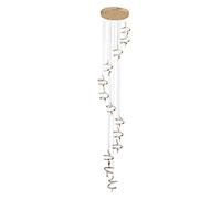 Modern Led Chandelier Lighting Chandelier in The Living Room Villa Hall Spiral Staircase Gold Chrome Plating Hanging Lights (Color : Gold Warm White Size : B) (Chrome Cold White B)