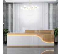 Modern LED Lighted Reception Desk for Entryways Living Rooms Offices and Commercial Spaces - Elegant Design for Home and Business Use