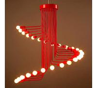 Modern LED Nordic Lamps Living Room Lighting Fixtures bar Restaurant Hanging Lights Cafe Novelty Dining s (Emitting Color : Cold White Lampshade Color : Red D50cm) (Red D80cm Warm White)