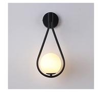 Modern LED Wall Lamps Metal Living Room Lamp Fashion Nordic Bedside Glass Wall Lamp Bedroom Decoration Lighting (Color : BrasscolorCoolWhite Size : 2pieces) (Blackcolorwarmwhite 1piece)