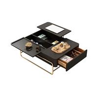 Modern Lift Top Coffee Table/Multifunctional Dining Table with Hidden Compartment Storage Drawer and Metal Lifting Frame - End Table Desk for Living Room Office Green (Black)