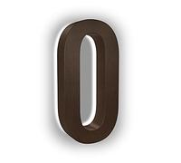 Modern Lights Numéros d'adresse LED Modernes rétroéclairés de 17,8 cm - Résistant aux intempéries - Garantie 3 Ans - Soutenu par Plus de 60 Ans dans l'industrie de l'éclairage. Zero Bronze Finish