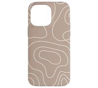 Modern Line Art Abstract Circles Pattern Beige Light Brown Coque pour iPhone 14 Pro Max