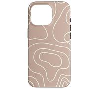 Modern Line Art Abstract Circles Pattern Beige Light Brown Coque pour iPhone 16 Pro