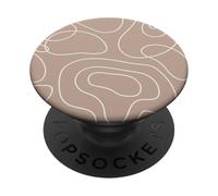 Modern Line Art Abstract Circles Pattern Beige Light Brown PopSockets PopGrip Adhésif