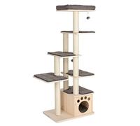 Modern Living Arbre à chat La Tour - Plaque de base massive - Plusieurs niveaux - Avec maison et lit douillet - Hauteur : 170 cm