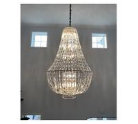 Modern Loft Duplex Villa Living Room Crystal Chandelier Staircase Long Chrome Colored Crystal Chandelier Lustre Lamps For Room