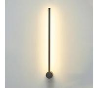 Modern Long Wall Sconce 350° Rotate Hardwired Wall Mounted Sconces, Linear Led Black Wall Light Fixtures, Warm Art Deco Lighting Wall Lamp for Bathroom, Living Room (Color : Black 3000K, Size/Black 40