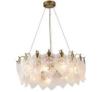 Modern Luxury Glass Sheet The New Living Room Pendant Lights Creativity Personality Simplicity Restaurant Hanging Lights Bedroom Balcony Aisle Light Luxury Ceiling Lamp E14 (Copper 60 * 22cm)