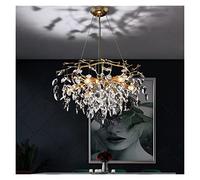 Modern Luxury Gold Crystal Chandelier Lighting Large Led Chandeliers Fixtures for Living Room Hotel Hall Art Decor Hanging Lamp Modern LED Chandelier (6headspendant Threecolorlight)
