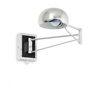 Modern Metal Creative Bedroom Bedside Light On The Wall Scalable Long Arm Work Read and Writing Wall Lamp (Color : Silver Size : Withswitch) (Silver With1.8mline)