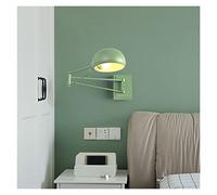 Modern Metal Creative Bedroom Bedside Light On The Wall Scalable Long Arm Work Read and Writing Wall Lamp (Color : Silver Size : Withswitch) (Yellow Withoutswitch)