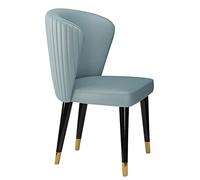 Modern Microfiber Leather Dining Chairs for Kitchen & Living Room Light Blue Solid Ash Wood Legs Stylish Accent Seating Comfortable Furniture for Home Decor