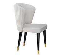 Modern Microfiber Leather Dining Chairs for Kitchen & Living Room Solid Ash Wood Legs Cream White Stylish Upholstered Lounge Seating Comfortable & Durable