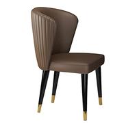 Modern Microfiber Leather Dining Chairs for Kitchen & Living Room Solid Ash Wood Legs Stylish Brown Lounge Chairs Elegant Home Furniture Decor