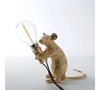 Modern Mini Resin Mouse LED Table Lamps for Living Room Bedroom Nordic Stand Desk Light Luminaire Loft Home Decor Study Fixtures Bedside Table Lamp (Gold stand)