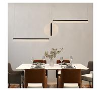 Modern Minimalist Chandelier Three-Stage Creative Pendant Light Dining Table Indoor Living Room Bar Golden/Black LED Light Modern LED Chandelier (Blackwarmlight L100)