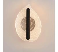 Modern Minimalist Leaf Design Wall Sconce Iron Art Base Spliced Acrylic Lampshade Wall Light Soft Glow Diffused Wall Lamp for Bedroom Living Room Bathroom Hallway(Gray)/K