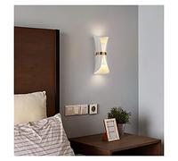 Modern Minimalist LED Indoor Wall Lamp E27 Bulb TV Background Wall Light Bedroom Living Room Aisle Lamp Wall Sconce (Body Color : White)