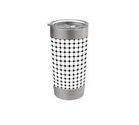Modern Monochrome Geometric Art White Black Square Pattern Gobelet isotherme en acier inoxydable double paroi