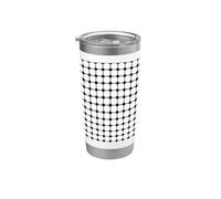 Modern Monochrome Geometric Art White Black Square Pattern Gobelet isotherme en acier inoxydable double paroi