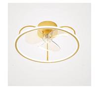 Modern Nordic Ceiling Fan Light for Dning Room Bedroom Living Room Lamp Fashion Led Fan s Indoor Lighting for Bedroom Living Room and Dining Room (Blade Color : B-Golden-50x50x18CM) (D)