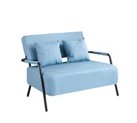 Modern Nordic Style 2 Seater Loveseat Sofa, Wear Resistant PU Leather Couch with Adjustable Backrest Cushions, Decor Furniture for Small Living Room(B,65x65x74cm)