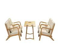 Modern Nordic Style Upholstered Sofa & Coffee Table Set, 2-4-Seater Reception Lounge Furniture for Business Office, Western Restaurant, Cafe, Hotel Lobby(5)