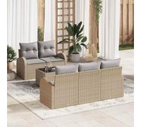 Modern Outdoor Garden Sofa Set with Glass Table, Beige Poly Rattan & Powder Coated Steel Frame, Modular Patio Furniture for Terrace, Poolside, 55x55x37 cm, Weather-Resistant, Easy Assembly