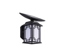 Modern Outdoor Solar Wall Lamp With Acrylic Lampshade,Waterproof Wall Light Outdoor Wall Sconce Led Square Light Fixture For Wall, Garage, Front Porch,Fence, Yard,Black