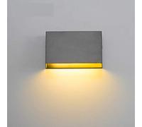 Modern Outdoor Wall Lamp Waterproof Cube 3/6W COB Indoor LED Wall Light Fixture Bathroom Lighting Bedside Lamp Porch (Color : White Warm White Size : 3w) (Black Nature White 6w)