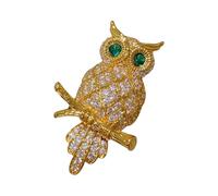Modern Owl Shape Metal Lapel Pin Easy To Wear Rhinestones Crystal Brooch Scarves Clip Enhances Any Clothing Styles Unisex Owl Pin Decors