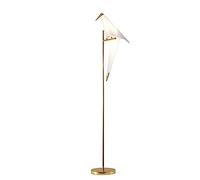 Modern Paper Crane Bird Floor Lamp with Metal Standing Pole Origami Swing Bird Lampshade for Living Room Girls Room Bedroom Dresser and Office Industrial Tall Reading Floor Lamp