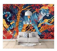 Modern Photo Self-adhesive Wallpaper Colorful abstract tiger wild animals 100x70cm 3D Mural Wall Paper Living Room Tv Bedroom Boy Girl Giant Sticker Home Decor