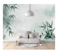 Modern Photo Self-adhesive Wallpaper Simple watercolor bamboo leaf plant 100x70cm 3D Mural Wall Paper Living Room Tv Bedroom Boy Girl Giant Sticker Home Decor