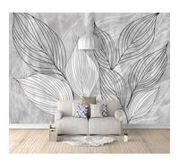 Modern Photo Self-adhesive Wallpaper The leaf lines are curved gray 100x70cm 3D Mural Wall Paper Living Room Tv Bedroom Boy Girl Giant Sticker Home Decor