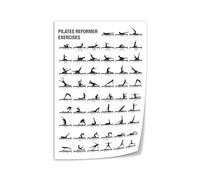Modern Pilates Reformer Exercises Poster, Minimalist Canvas Wall Art, Clean Decor for Exercise Room, Apartment(Unframed,12x18inch(30x45cm))