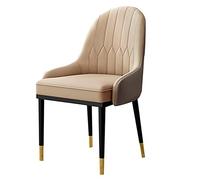 Modern PU Leather Dining Chair High Back Soft Seat with Metal Legs Waterproof Stylish Furniture for Kitchen and Living Room Ergonomic Design for Comfort