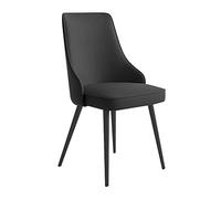 Modern PU Leather Dining Chair Waterproof Metal Legs Stylish Kitchen & Living Room Furniture Black Finish Counter Height Comfortable & Durable