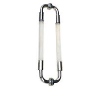 Modern Push Pull Bar Handle, Glass Door Pull Handle, Stainless Steel Clear Acrylic Barn Door Handle Hardware for Front Door Entry Sliding Shower Gate, Double Sided Grab Bar(80cm/31.5inch)