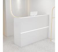 Modern Reception Desk with LED Lights & Storage Drawers - Stylish Wood Office Desk for Hotels, Clothing Stores & Corporate Halls - Functional & Contemporary Design