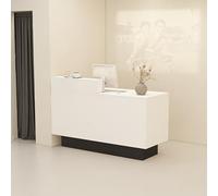 Modern Reception Desk with Lockable Drawers, Storage Shelves & Counter - Ideal for Salons, Retail, Home Offices & Lobbies - 100cm (39.4in) Front Desk with Lockers